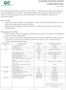 Closure Instructions Centurion Container Llc